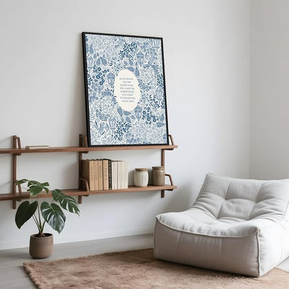 Framed Slow Down Youre Doing Fine Music Posters Motivational Quote Wall Art - Image 6