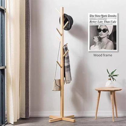 FuSatisYilife Trendy Newspaper Framed Posters Better Late Than Ugly Wall Art - Image 6