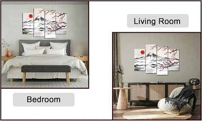 LyerArtork 4 Panel Japanese Ink Painting Wall Art Mount Fuji - Image 8