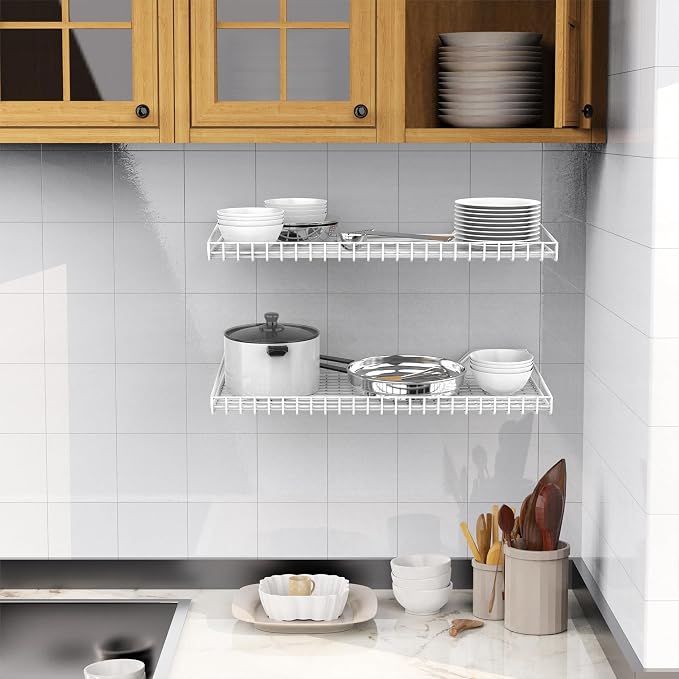 WALMANN 2 Pack Garage Wall Shelf, 23.5" x 12" Wall-Mounted Storage Shelves - Image 5