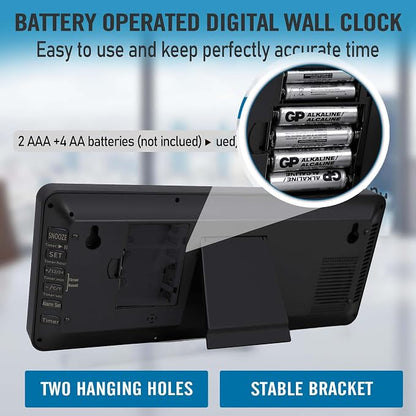 TXL 14.2"" Large Digital Wall Clock Battery Operated, Digital Clock Large - Image 3