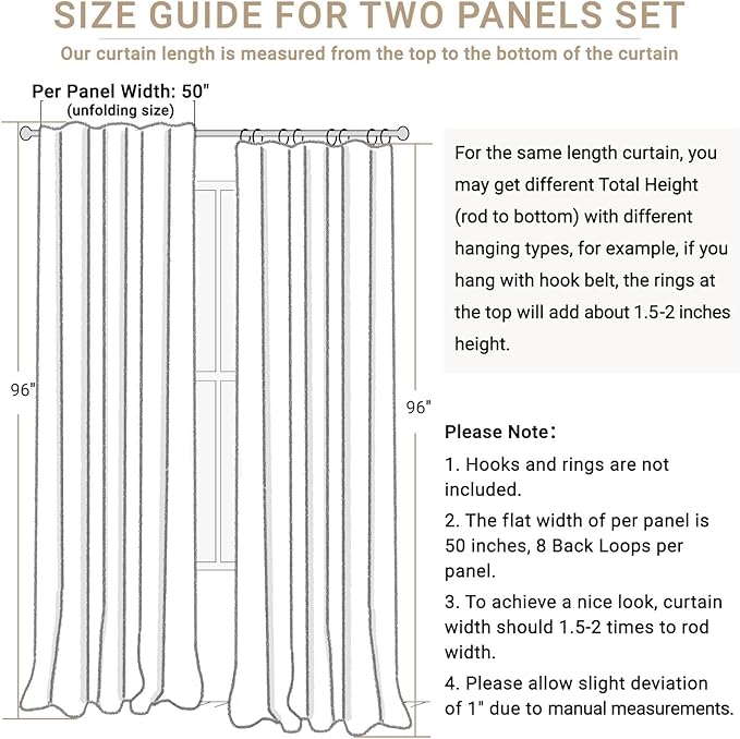 100% Blackout Shield Linen Blackout Curtains - Image 9