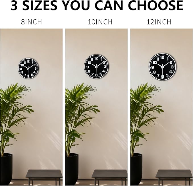 Modern Silent Wall Clock, 10inch Non-Ticking Analog Battery Operated Clock - Image 9