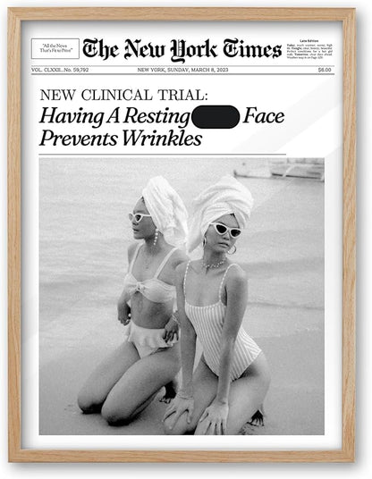 iHery Funny Having A Prevents Wrinkles Framed Trendy Hot Girls NewsPaper Wall by iHery