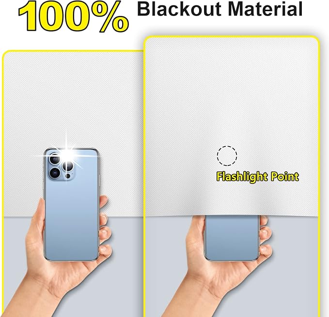 FADOTY Blackout Curtains for Bedroom, Portable 100% Black Out Window Cover Film - Image 3