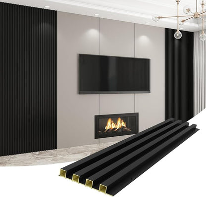 8-Pack WPC Wall Panels 118’’ x 6.1’’ 3D Slat Wall Panel Acoustic Wall Paneling - Image 7