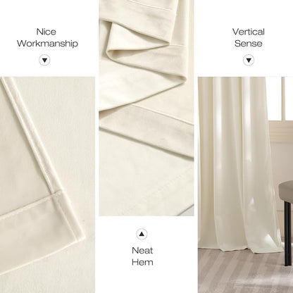NICETOWN Ivory White Winter Velvet Curtains - Image 7
