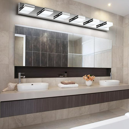 SineRise LED Modern Bathroom Vanity Light Fixtures, Chrome Modern Acrylic - Image 8