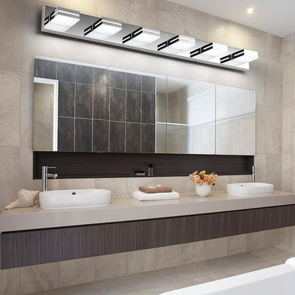 SineRise LED Modern Bathroom Vanity Light Fixtures, Chrome Modern Acrylic - Image 8