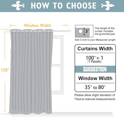 ChrisDowa Room Divider Curtain 120 Inches Long, Wide Blackout Sliding Door - Image 6