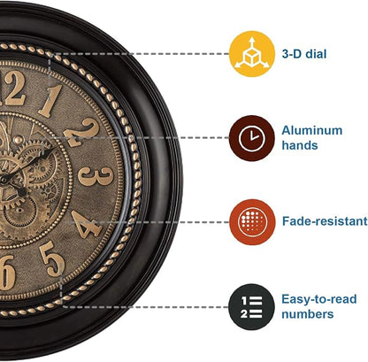 Pacific Bay Rodalben Giant Decorative Light-Weight 24-inch Wall Clock Silent - Image 3