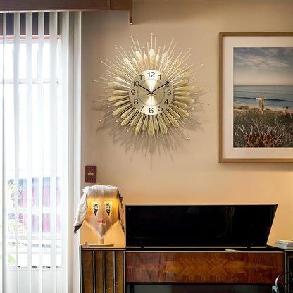 Large Wall Clock, 23inch Gold Wall Clock Non-Ticking Mid Century Wall Clocks - Image 8