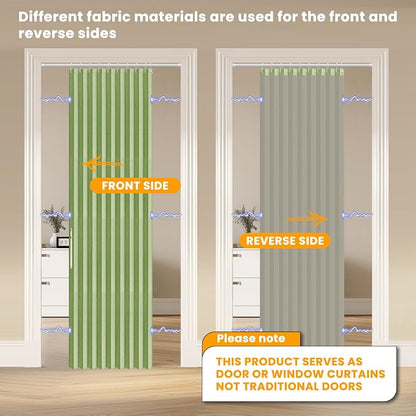 AJAZZ 100% Blackout Magnetic Door Curtain Accordion Door Accordion Doors - Image 3