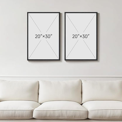 Framed Neutral Abstract Floral Wall Art, 2 Piece Black and Beige Minimalist - Image 3