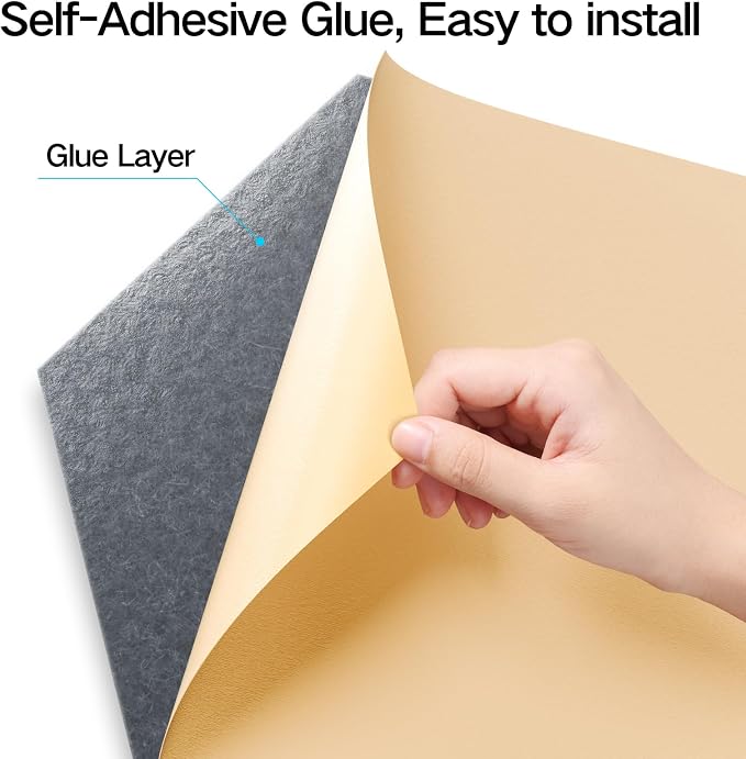 16 Pack Self-Adhesive Acoustic Panels 12" X 10" X 0.4" - Image 2