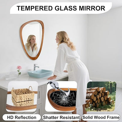Irregular Wall Mirror Asymmetrical Bathroom Mirror, Wall Mounted Decorative - Image 4