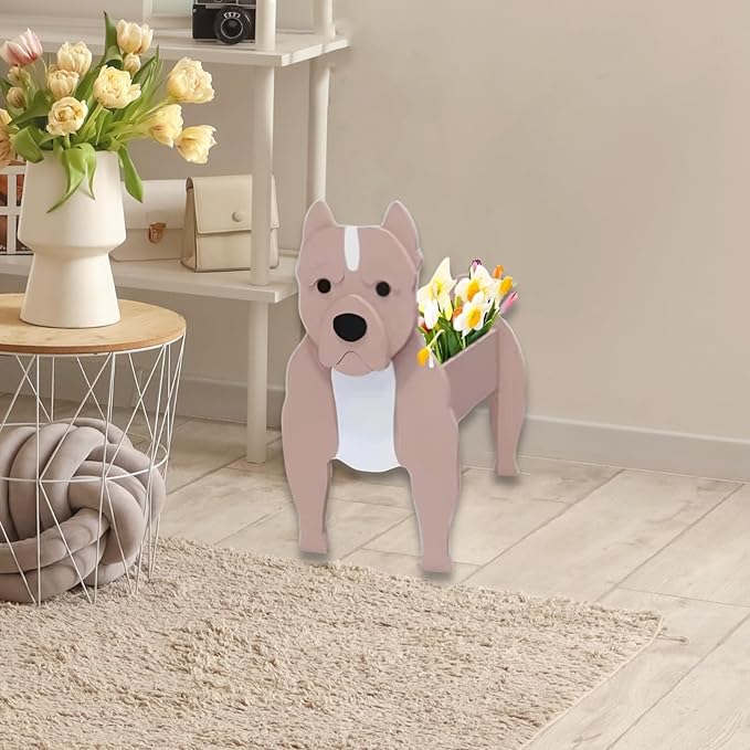 Bulldog Dog Planter Plant Pots,Cute Garden Dog Flower Planter,Dog Planters Birthday Gifts for Women,Office,Indoor/Outdoor Decor（9.45 * 7.32 * 13.5in）