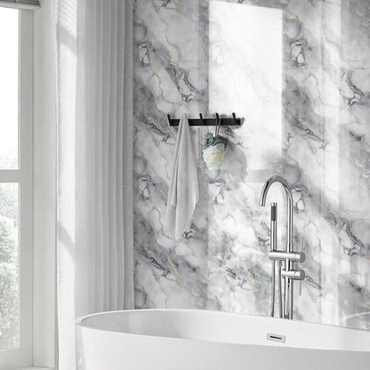 10pcs Thick Marble Peel and Stick Waterproof Wall Panels, Heat-Resistant - Image 2