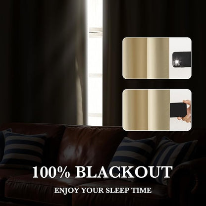 RYB HOME Bedroom Blackout Curtains 80 inches Long, 100% Blackout Thermal - Image 4