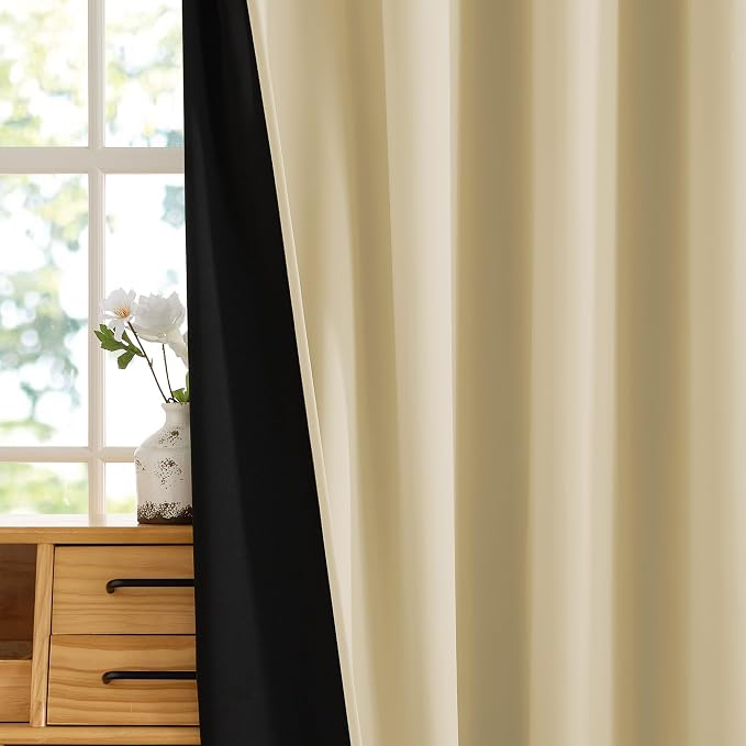 RYB HOME Extra Wide 100% Blackout Patio Door Curtain 96 inch Long, Grommet Room - Image 7