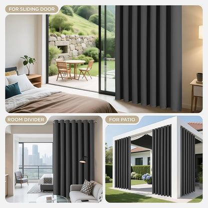 Joydeco Blackout Patio Sliding Door Curtains 96 Inches Long, Grommet Privacy - Image 8