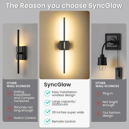 Battery Operated Wall Sconces Set of Two, 10000mAh Rechargeable Wall Lights - Image 9