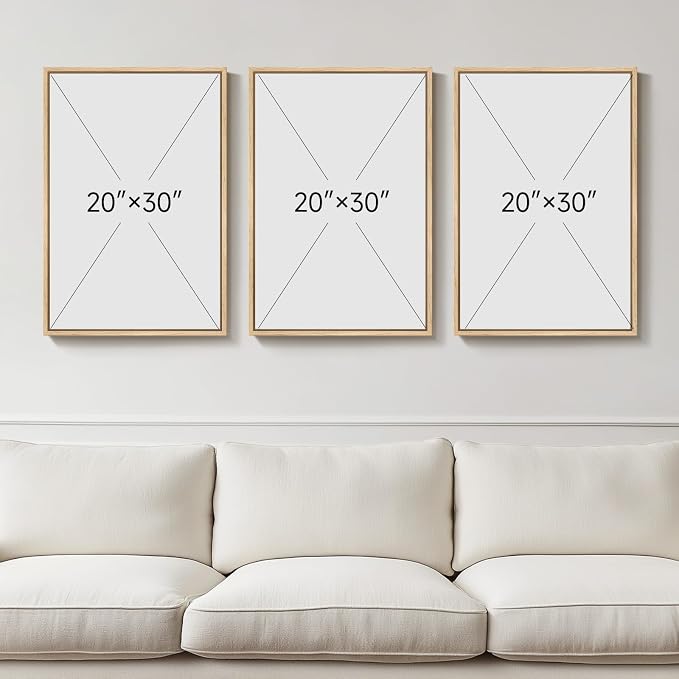 Framed Neutral Chinoiserie Blue Botanical Wall Art, 3 Piece Minimalist Floral - Image 3