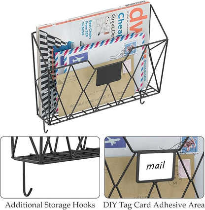 YBING Wall File Organizer Mesh Hanging Wall-mount Files Holder 6 Pack Hanging - Image 3
