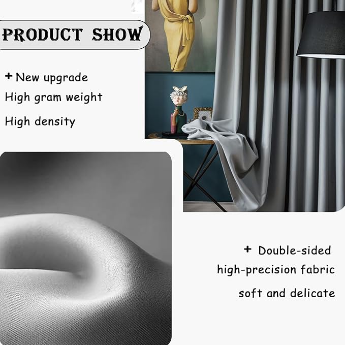 Room Divider Curtains for Ceiling Track Rod, Noise Reduction Privacy Panel for - Image 5