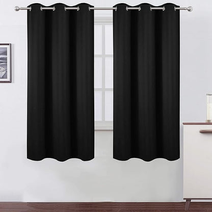 LEMOMO Blackout Curtains 42 x 63 inch/Black Curtains Set of 2 Panels/Thermal by Lemomo