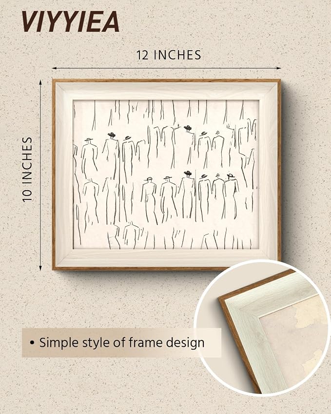 VIYYIEA Framed Wall Art for Living Room, Sketch Canvas Prints, Minimalist Home - Image 2