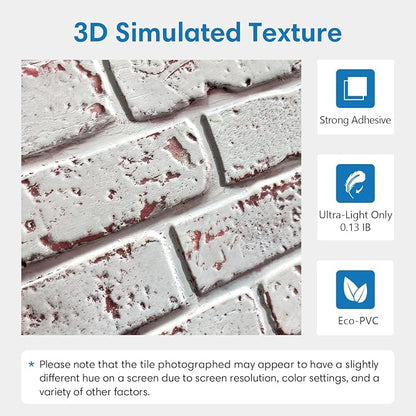 3D Whitewash Brick Wall Panel Peel and Stick - Image 5