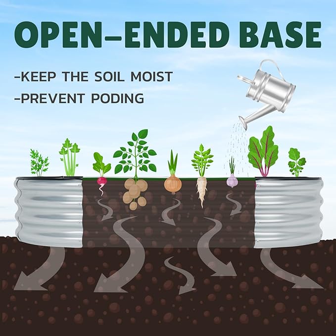 LINEX Galvanized Raised Garden Bed 6x3x1 ft, Metal Raised Garden Beds Outdoor Planter Boxes Clearance for Gardening Vegetables Flowers Herbs Above Ground