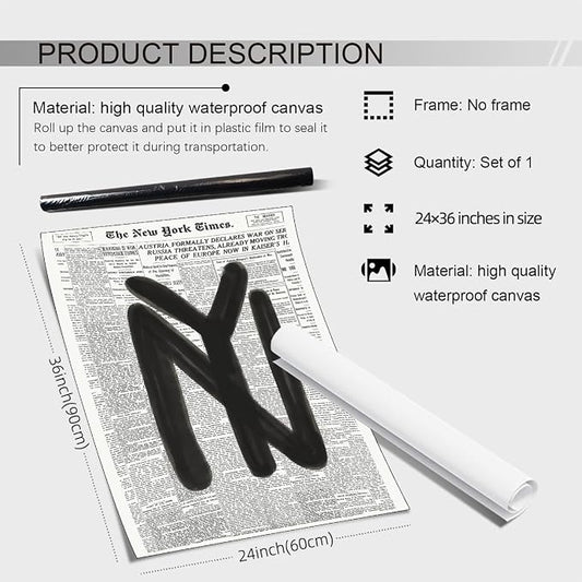 noxozoqm Black and White Newspaper Wall Art Vintage New York City Poster Trendy - Image 2
