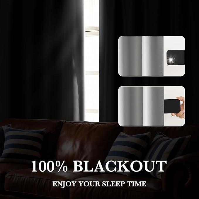 RYB HOME 100% Blackout Short Curtains - Image 5