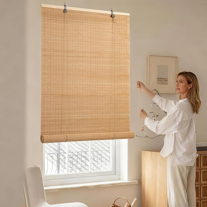 Bamboo Window Blinds, Roll Up Bamboo Blinds - Image 2