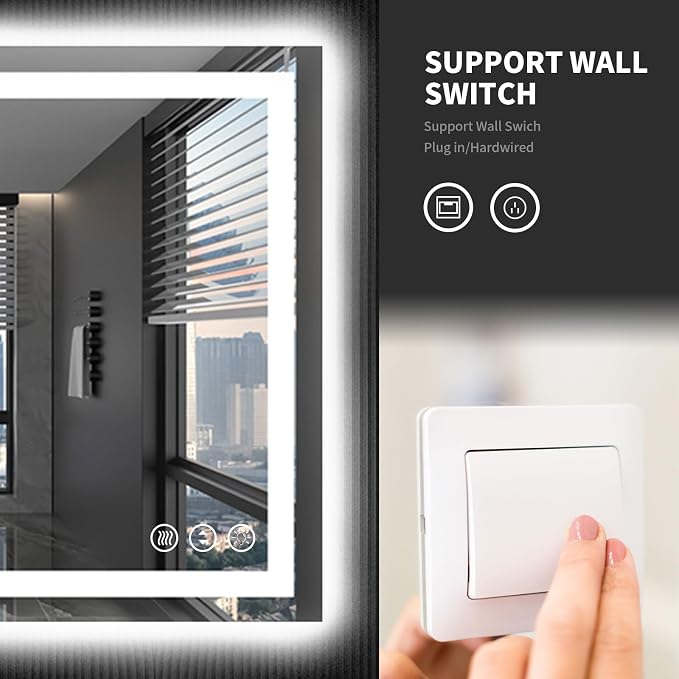 LOAAO 40X32 LED Bathroom Mirror - Image 7