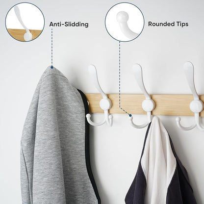 TICONN Wall Mounted Coat Rack, Five Heavy Duty Tri Hooks All Metal Construction - Image 4