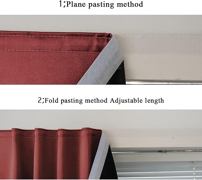 AJAZZ 100% Blackout Stick Curtain Portable Blackout Curtains Adhesive Curtains - Image 5