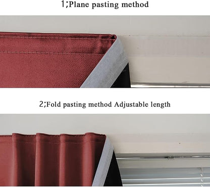AJAZZ 100% Blackout Stick Curtain Portable Blackout Curtains Adhesive Curtains - Image 5