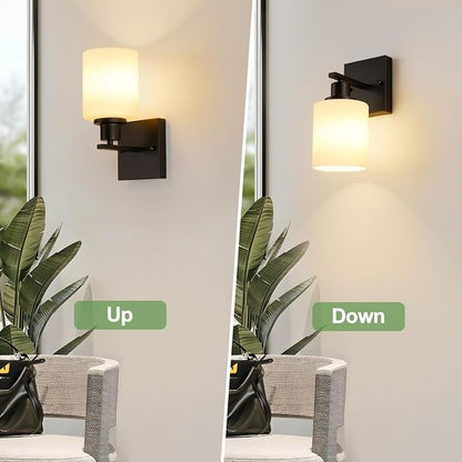 MOKATNG Set of 2 Wall Sconces for Bathroom, Bathroom Wall Lamp for Mirror - Image 4
