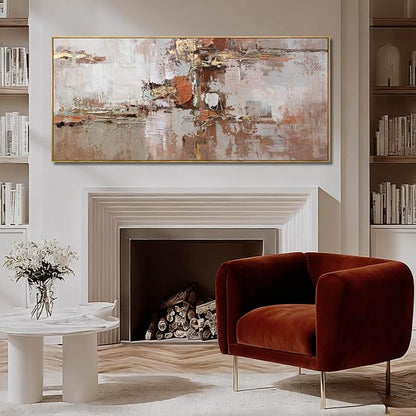 Brown and Gold Canvas Wall Art Colorful Abstract Minimalist Framed Prints - Image 7
