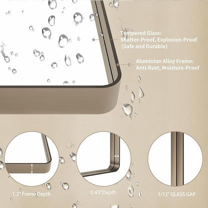 LOAAO 48”X36” Bronze Bathroom Mirrors - Image 5
