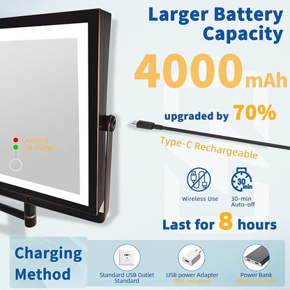 Ruacq Rechargeable Wall Mounted Makeup Mirror - Image 3