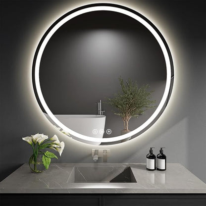 LED Bathroom Mirror 40 Inch Round Bathroom Mirror by WISSMILESHOME