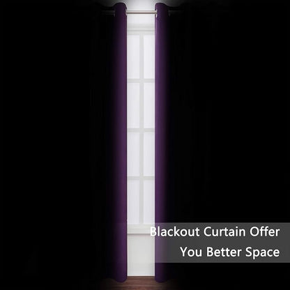 LEMOMO Blackout Curtains 66 x 95 inch/Purple Curtains Set of 2 Panels/Thermal - Image 3