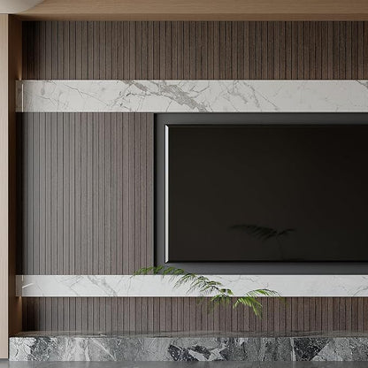 Yutianli PVC Slat Wall Panel Peel and Stick 118"x 15.7" Faux Wood Slat Panel - Image 5