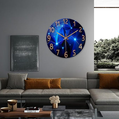 Extra Large Wall Clocks for Living Room Decor 24 Inch Glass Blue Clock Battery - Image 2