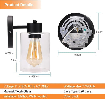 Kalium Wall Sconces, Matte Black Vanity Light Fixtures, Indoor Wall Lights - Image 4