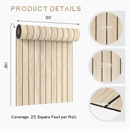 VEELIKE Large Roll Wood Wall Panels 30''x118'' White Oak Wood Slat Peel and - Image 8
